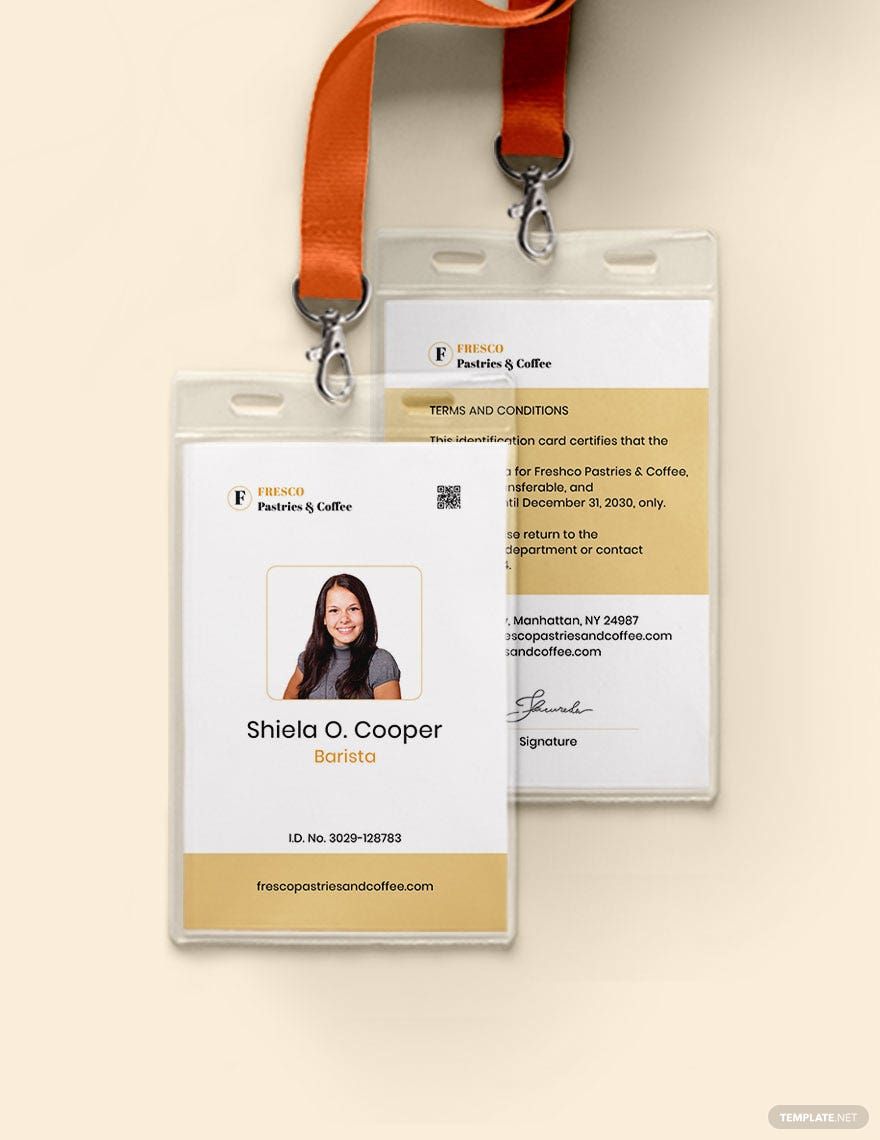Bakery/Cafe ID Card Template