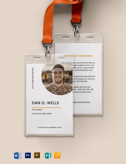 FREE Association ID Card Template - Download in Word, Google Docs ...