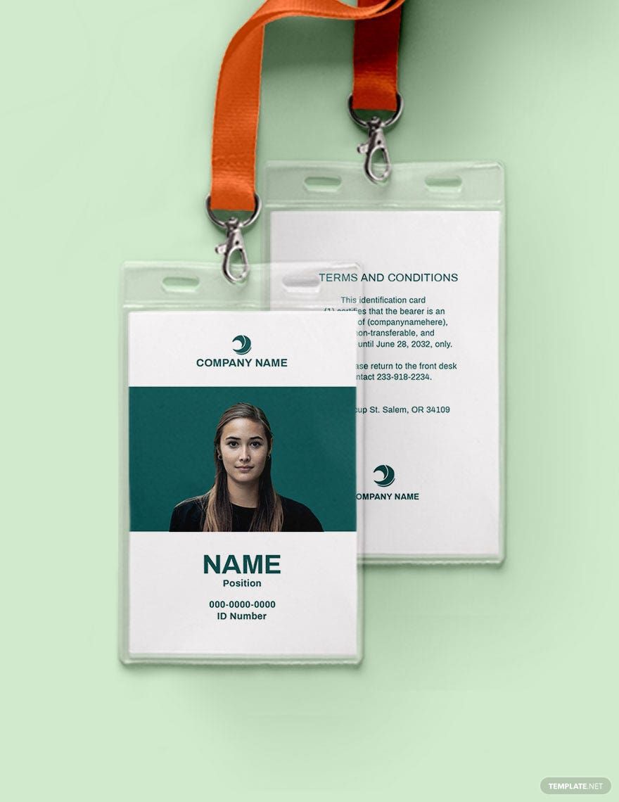 Blank Employee ID Card Template in Word, PDF, Illustrator, PSD, Apple Pages, Publisher