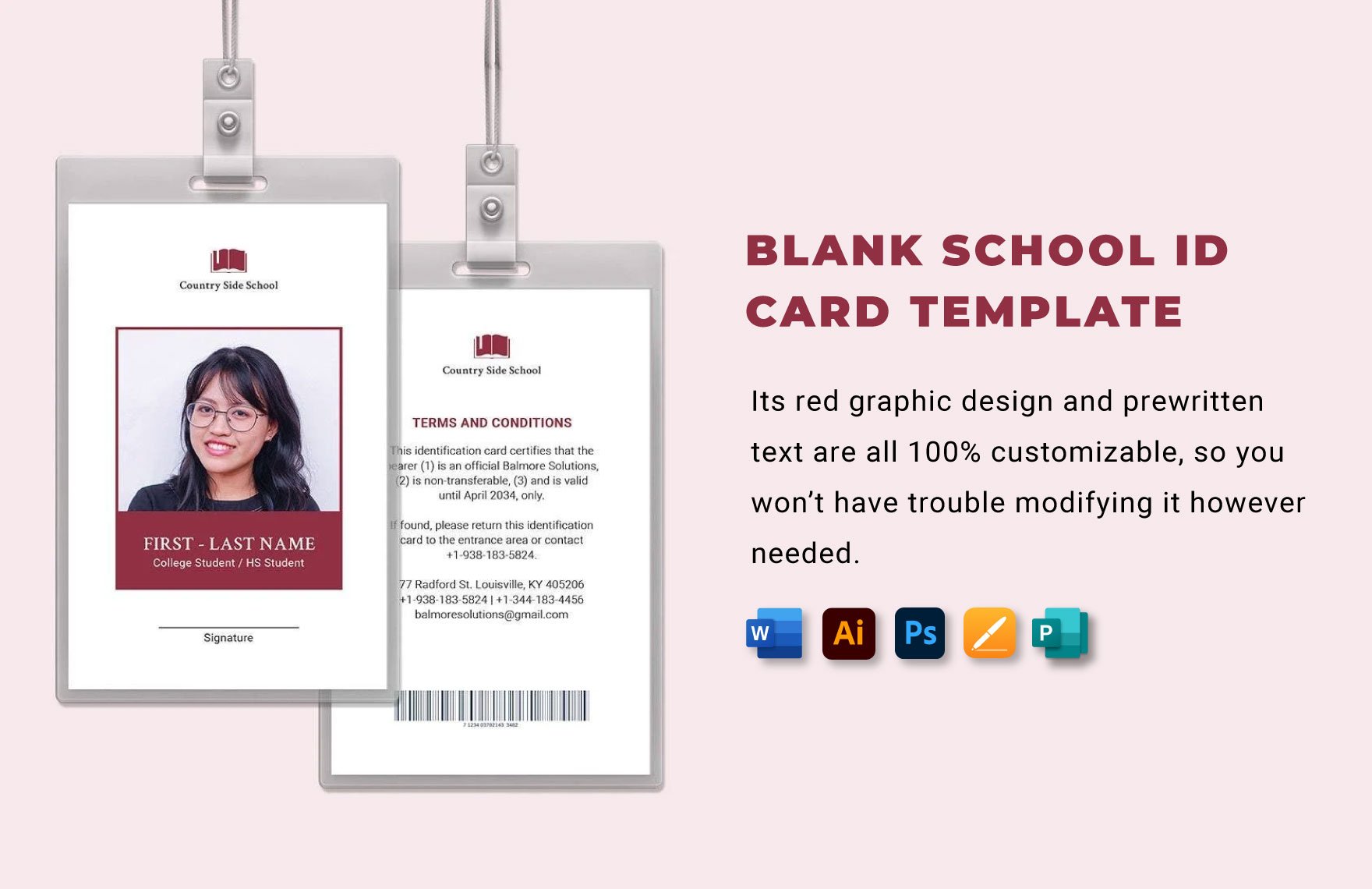 Blank School ID Card Template