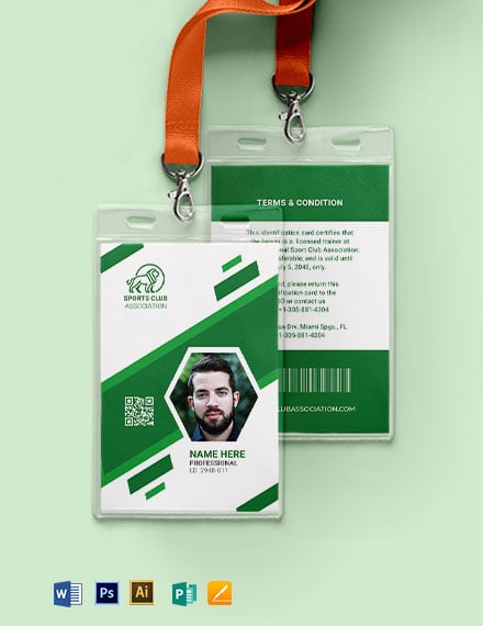 Blank Sports ID Card Template - Word | PSD | InDesign ...