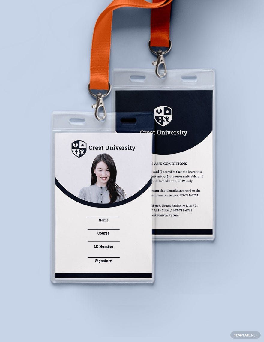 Blank Student ID Card Template