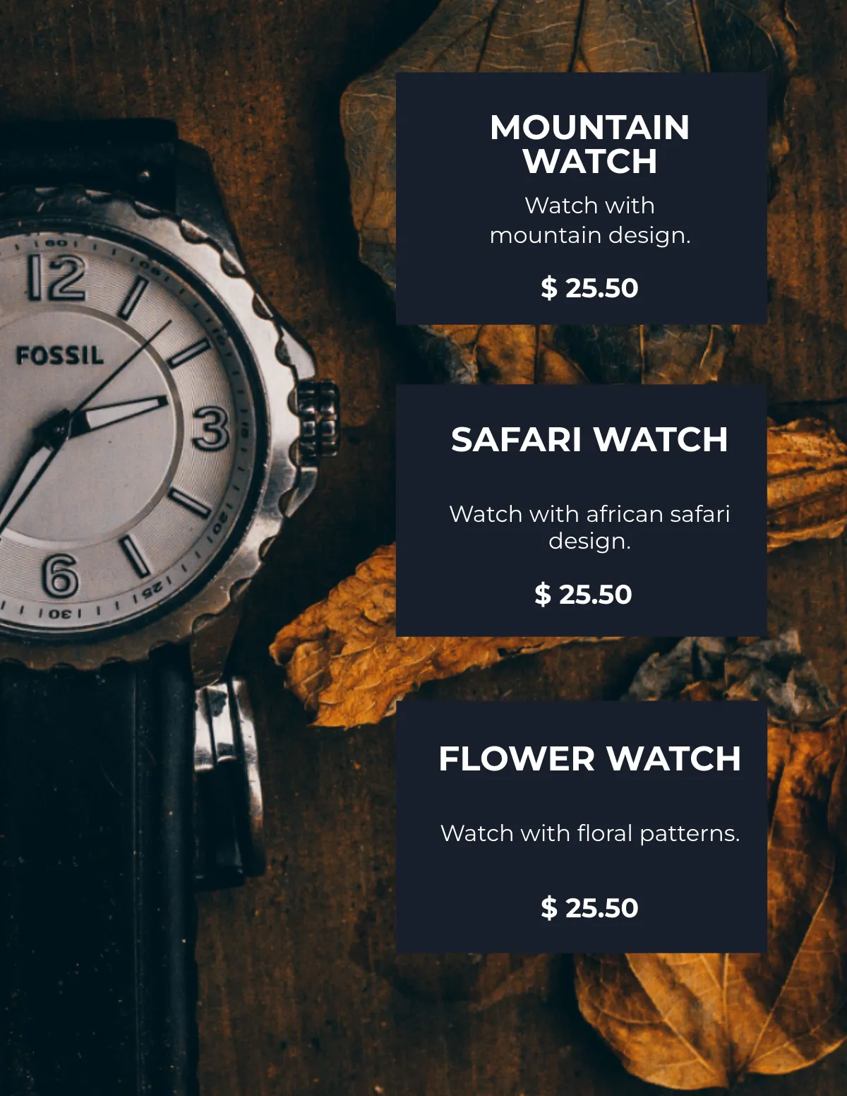Free Watch Store Product Catalog Template to Edit Online