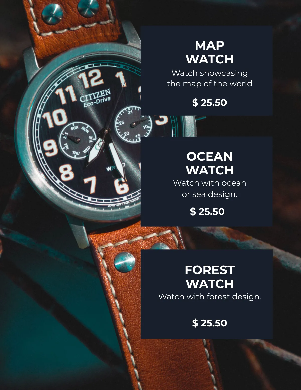 Free Watch Store Product Catalog Template to Edit Online