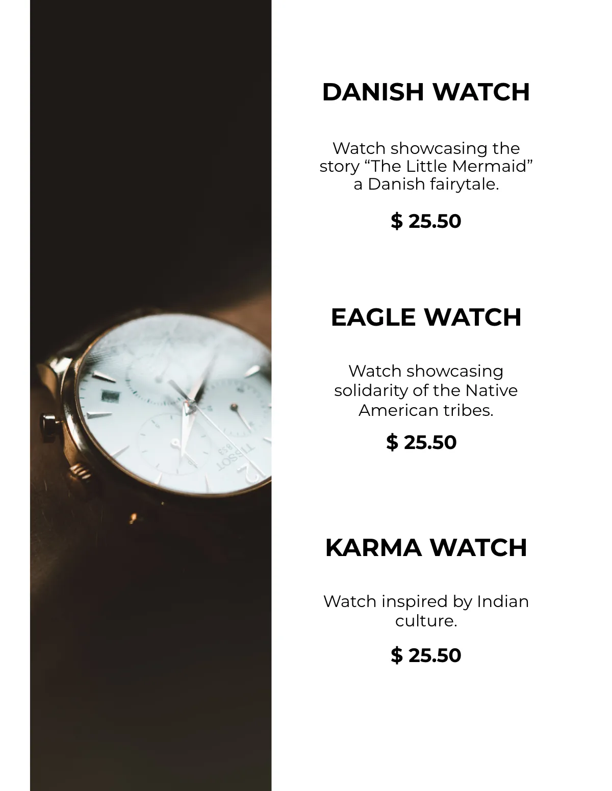 Free Watch Store Product Catalog Template to Edit Online