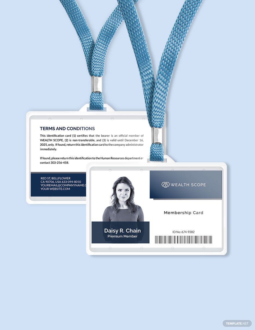 Business Membership ID Card Template in Pages, Word, Publisher, PSD, Illustrator - Download | Template.net