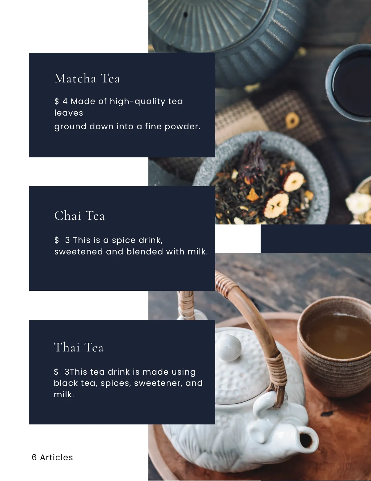 Free Tea Store Catalog Template to Edit Online