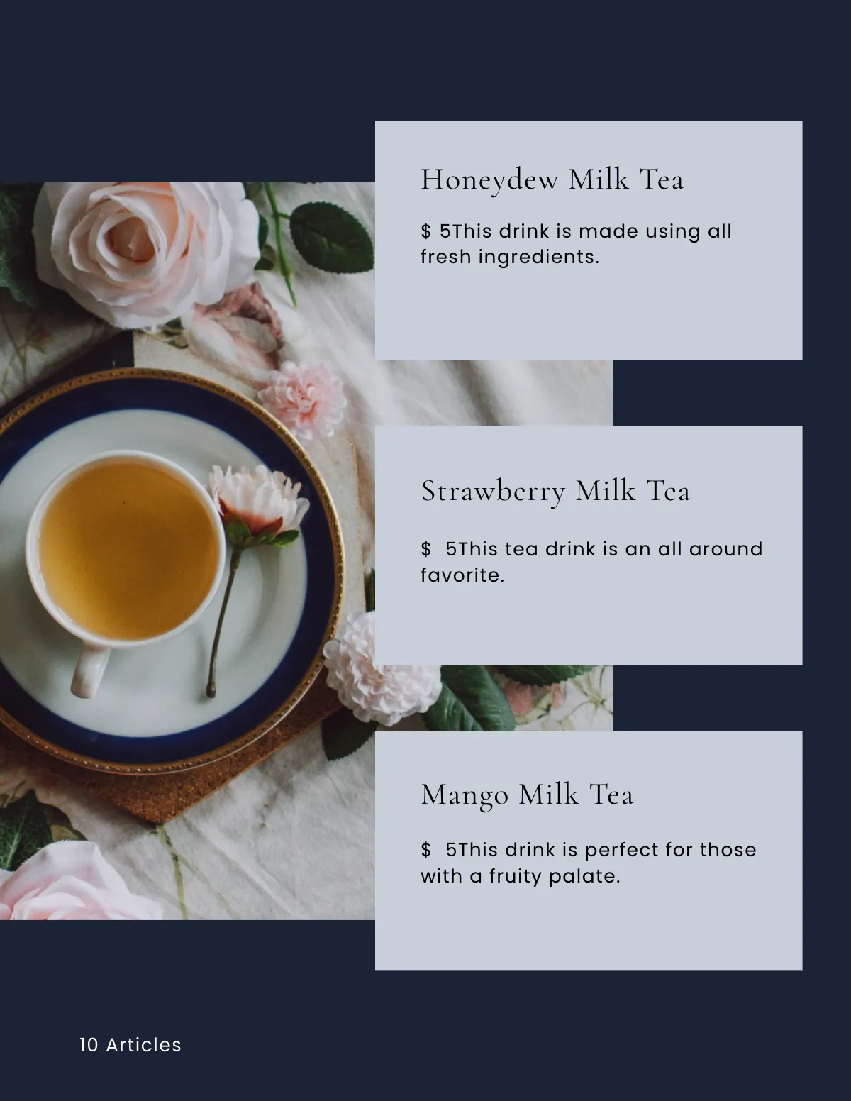 Free Tea Store Catalog Template to Edit Online