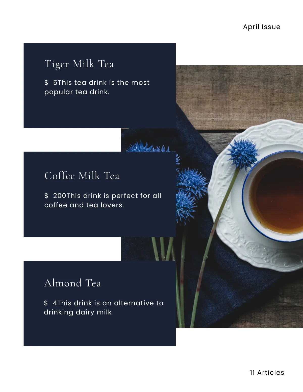 Free Tea Store Catalog Template to Edit Online