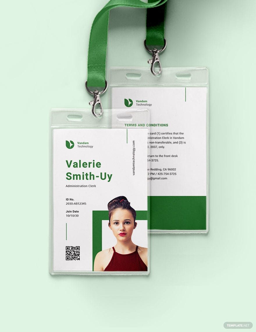 Free Corporate Portrait/Horizontal ID Card Template