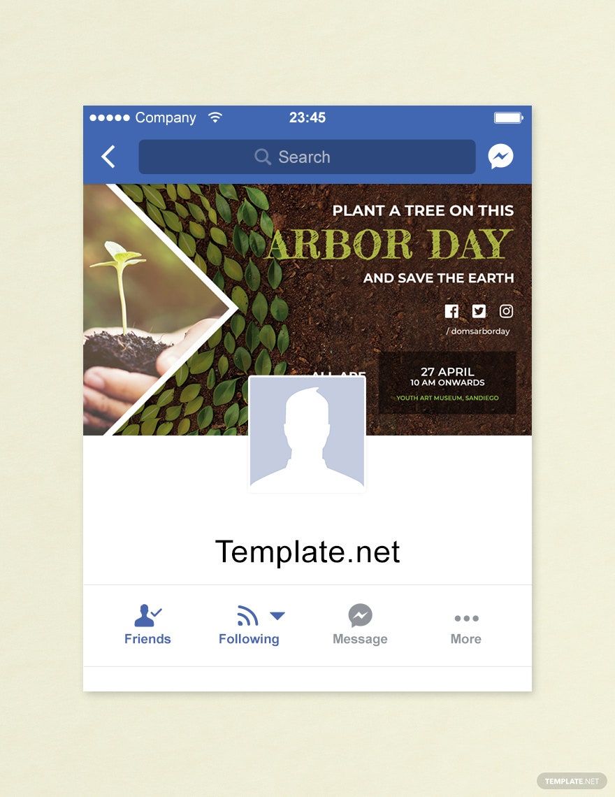 Free Arbor Day Facebook App Cover Template in PSD