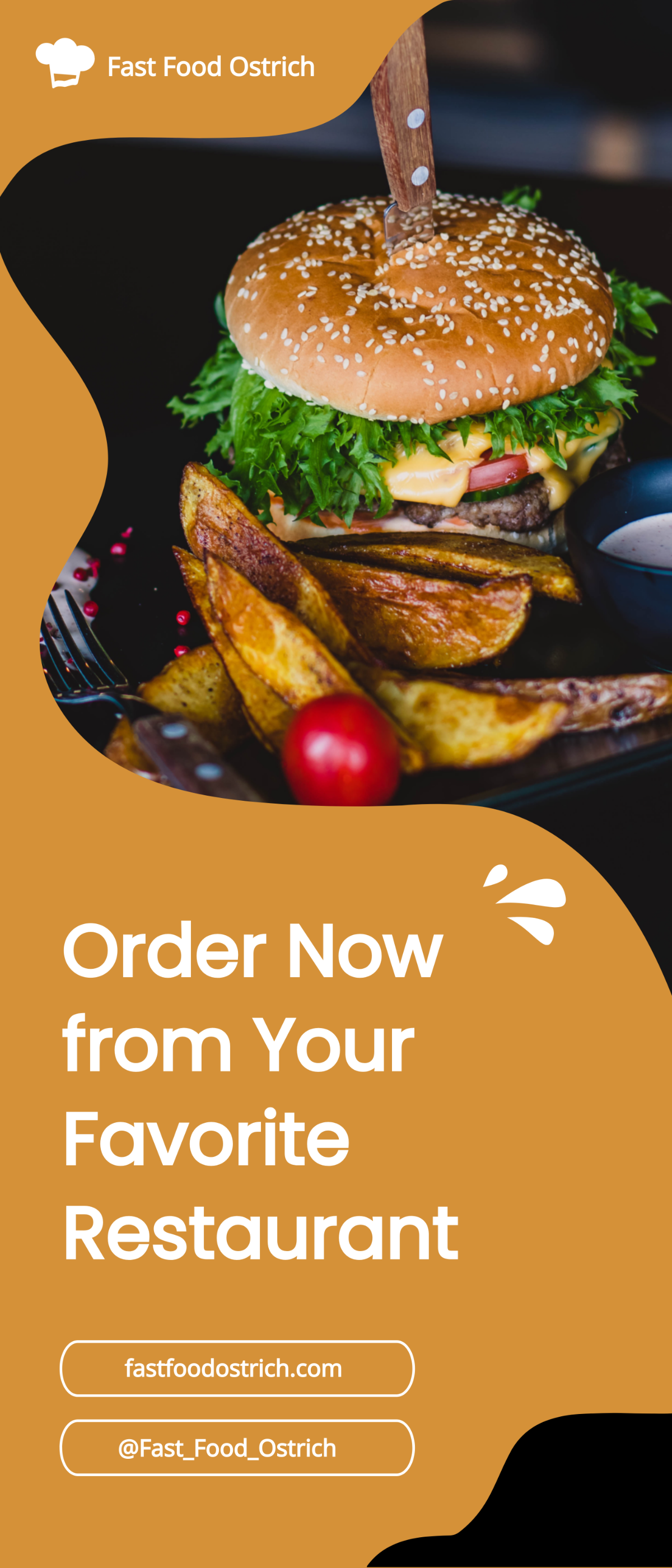 Restaurant Food Order Rollup Banner Template