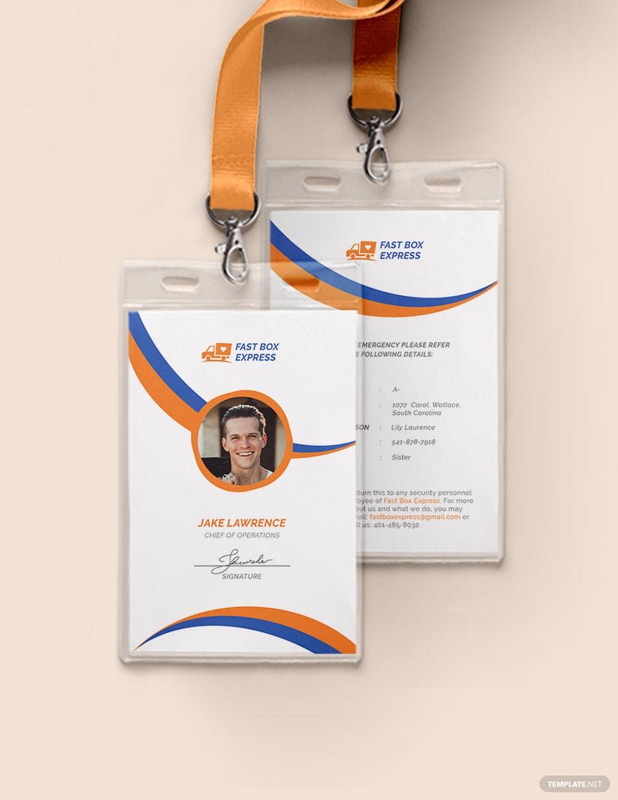 Delivery Service ID Card Template