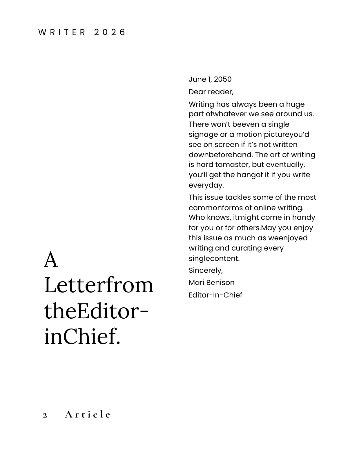 Free Zine Sample Template to Edit Online