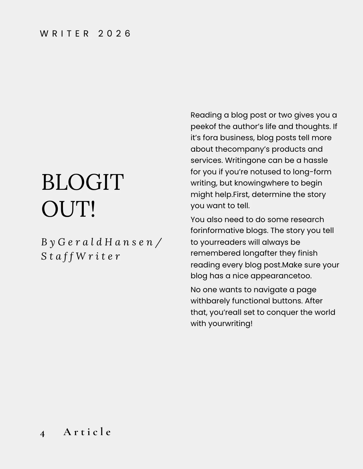 Free Zine Sample Template to Edit Online