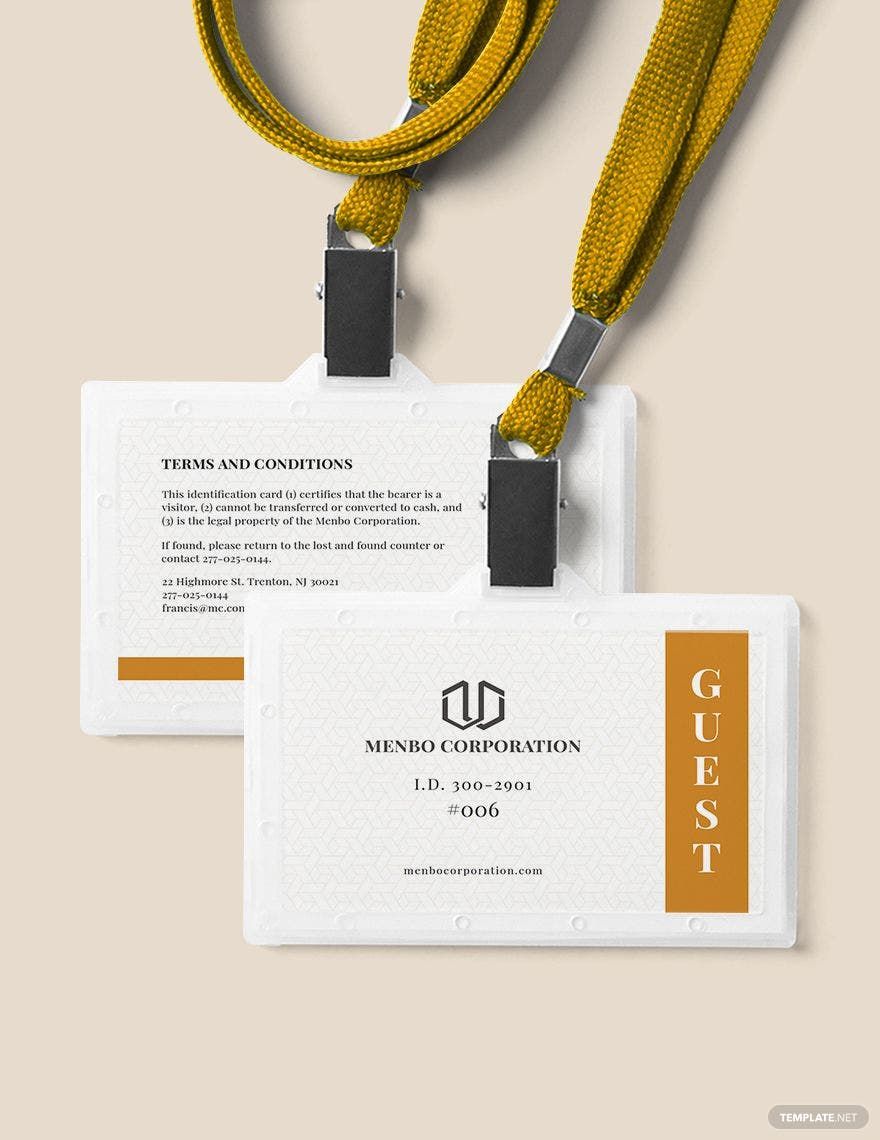 Guest ID Card Template
