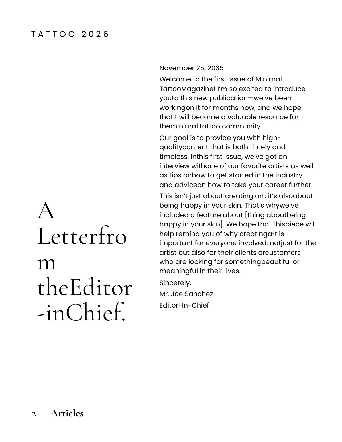 Free Minimal Zine Template to Edit Online