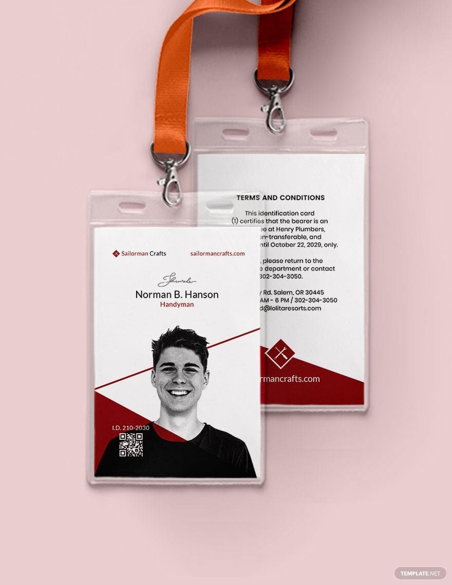 Handymen ID Card Template in Word, Illustrator, PSD, Apple Pages, Publisher