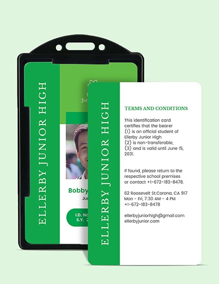 High School Id Card Template