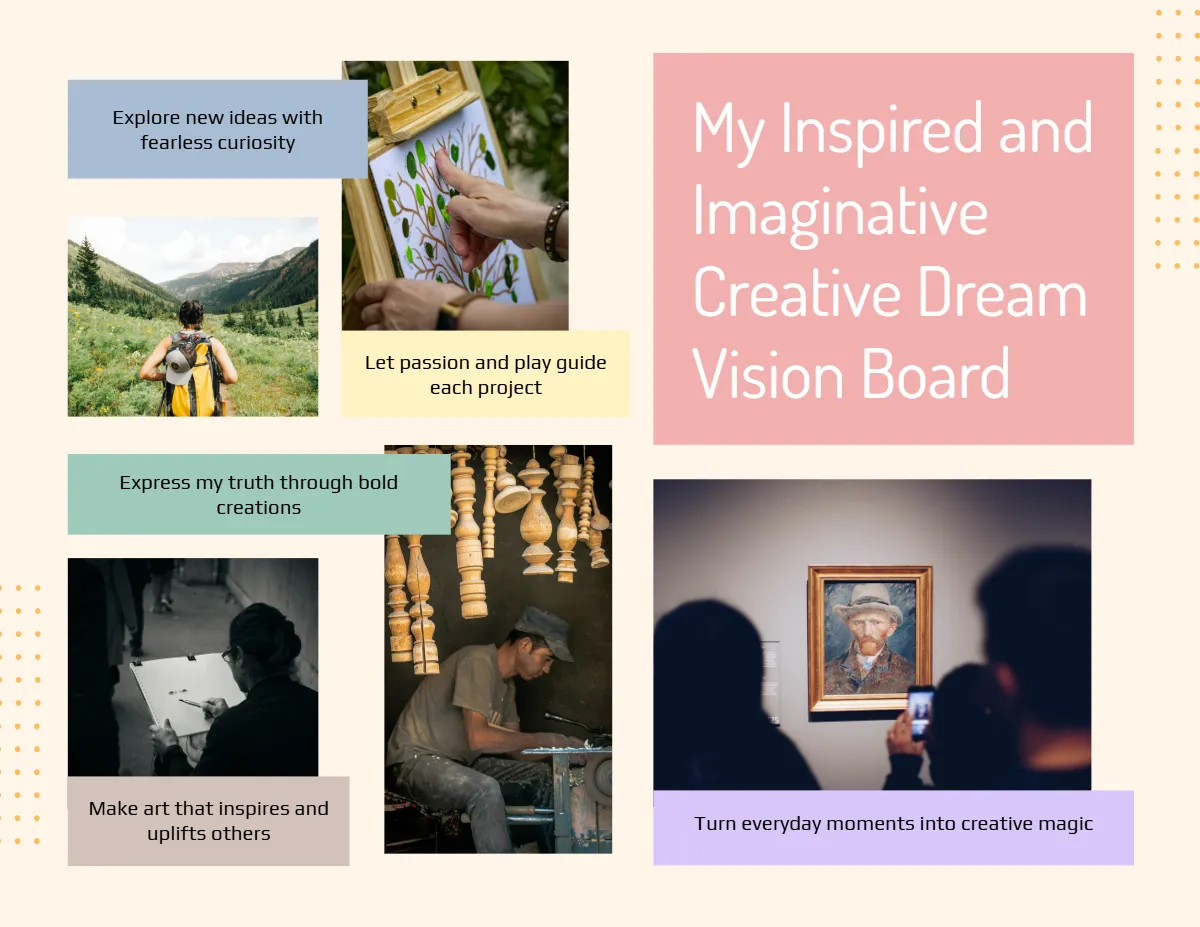 Free Creative Vision Board Template to Edit Online