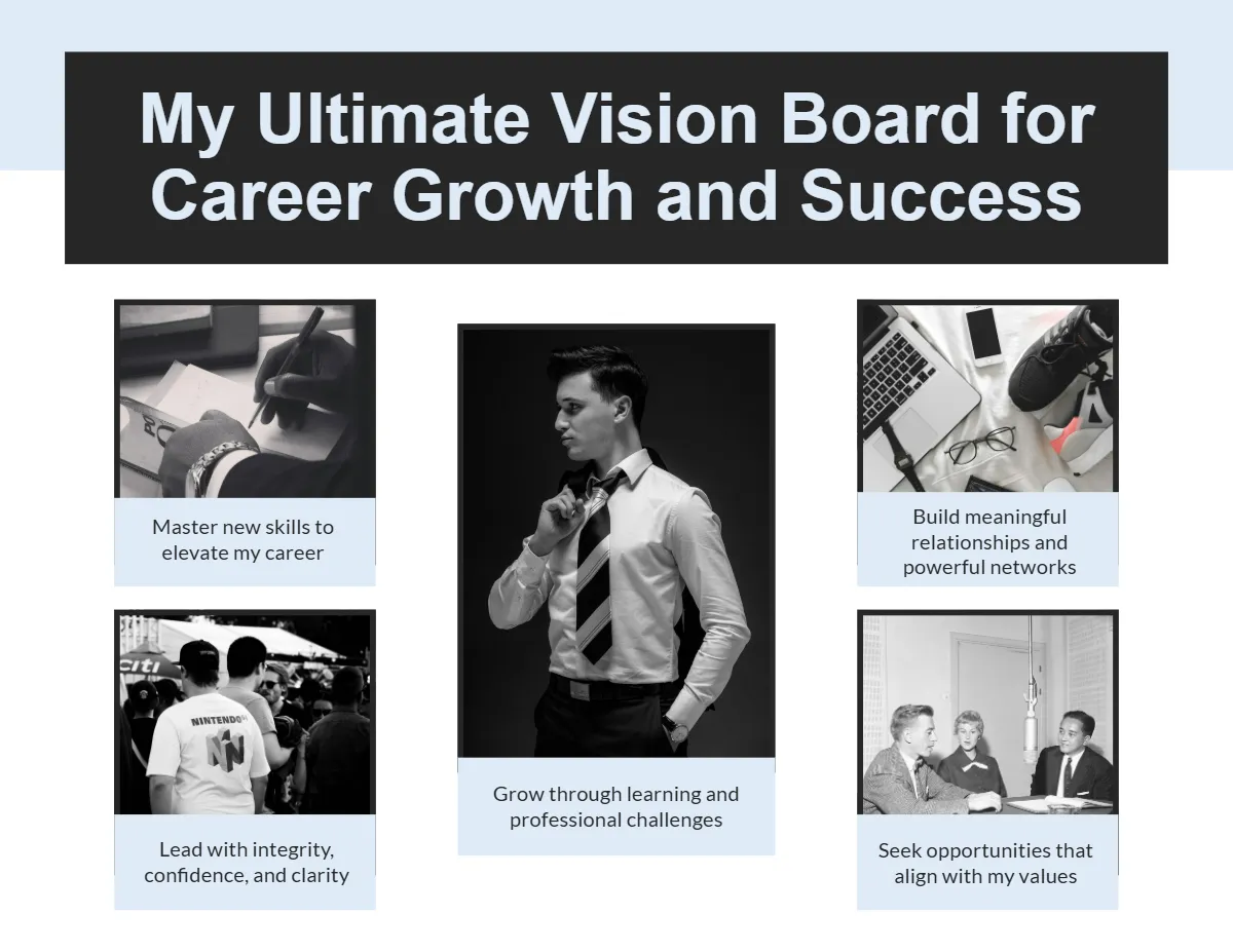 Free Professional Vision Board Template to Edit Online