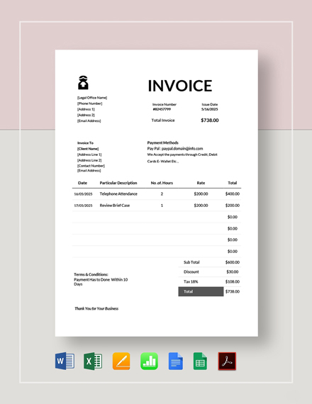 67+ Free Invoice Templates - Adobe Pdf 