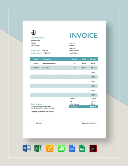 Free Consulting Invoice Templates Pdf Word Doc Excel Psd Google Docs Indesign Apple Pages Google Sheets Publisher Apple Numbers Illustrator Template Net