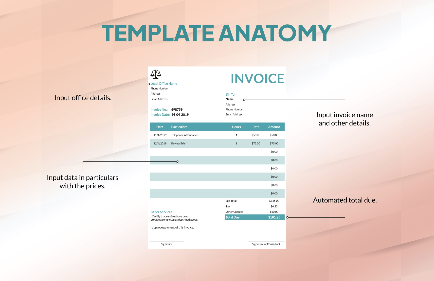 Legal Consulting Invoice Template