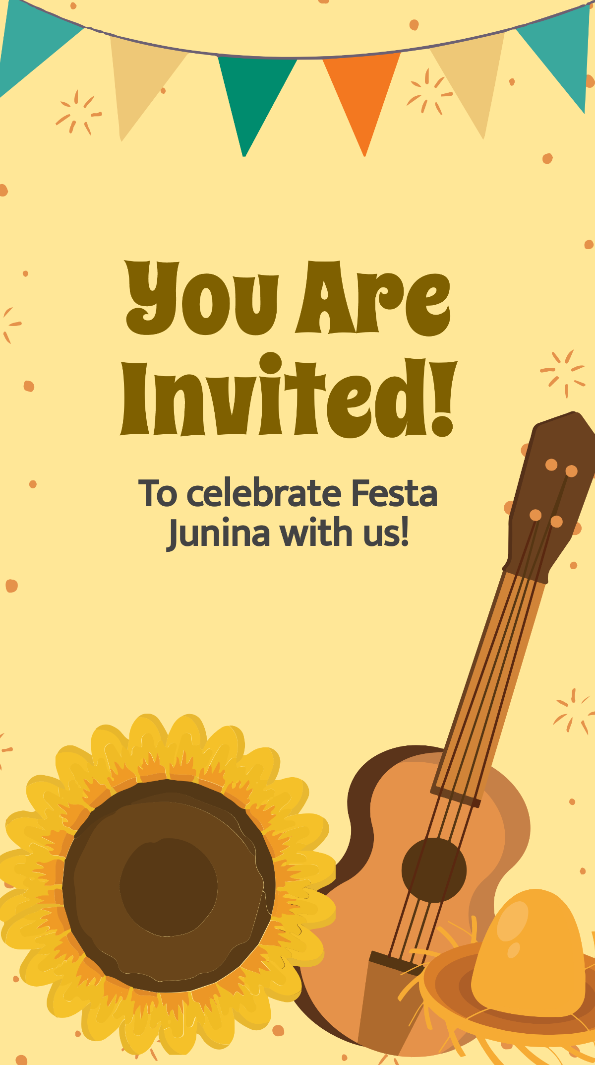 Festa Junina Invitation Whatsapp Post Template