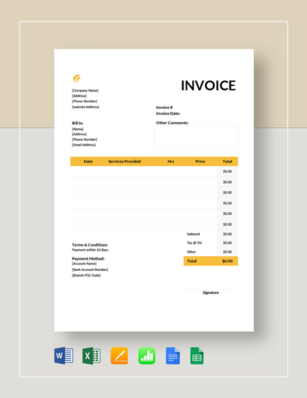 5+ Daycare Invoice Templates - Pdf, Word, Numbers