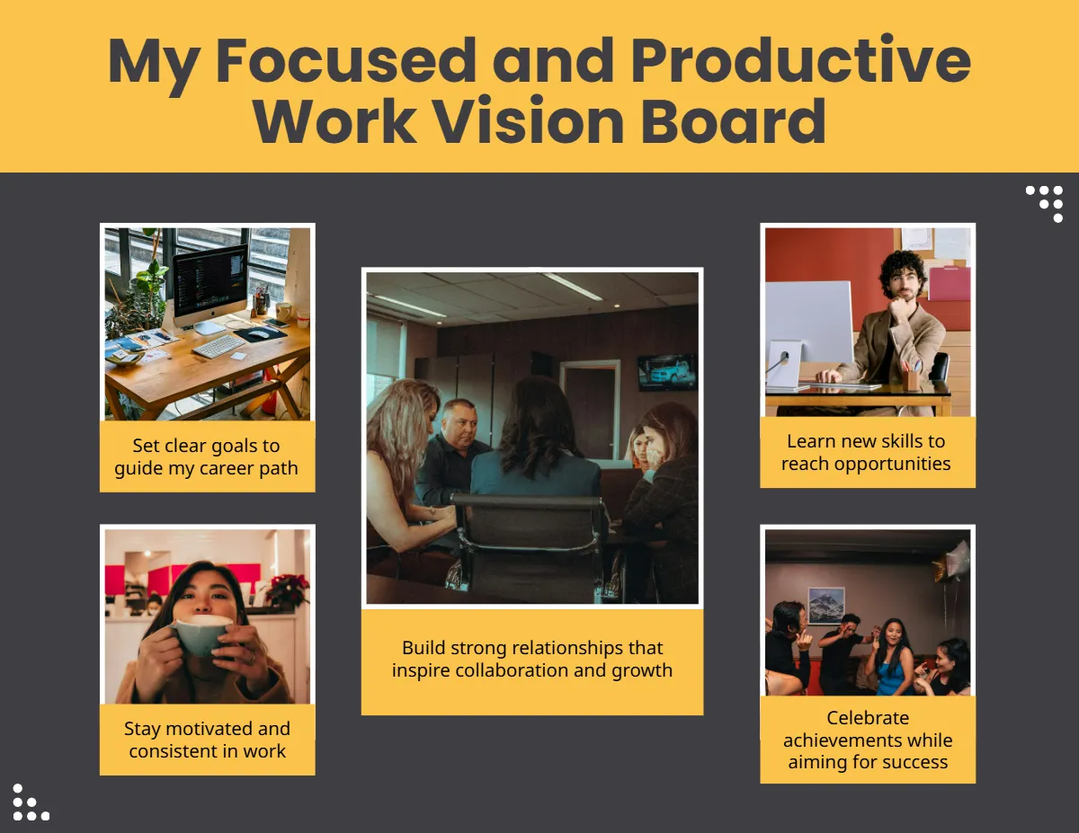 Free Work Vision Board Template to Edit Online