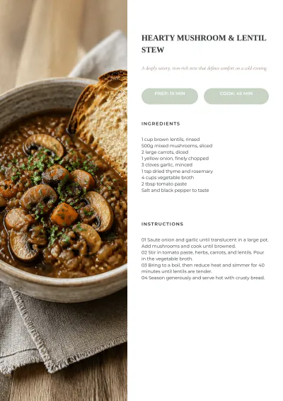 Free Recipe eBook Template to Edit Online