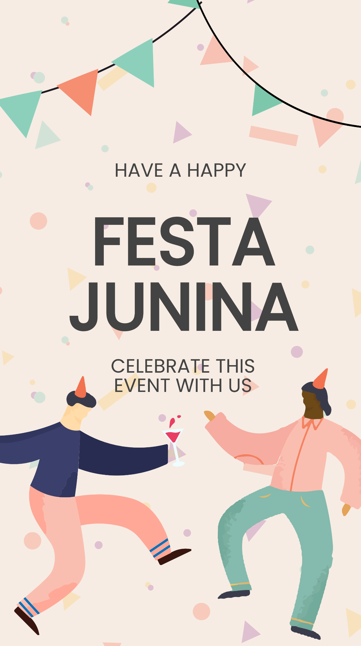 Festa Junina Event Whatsapp Post Template
