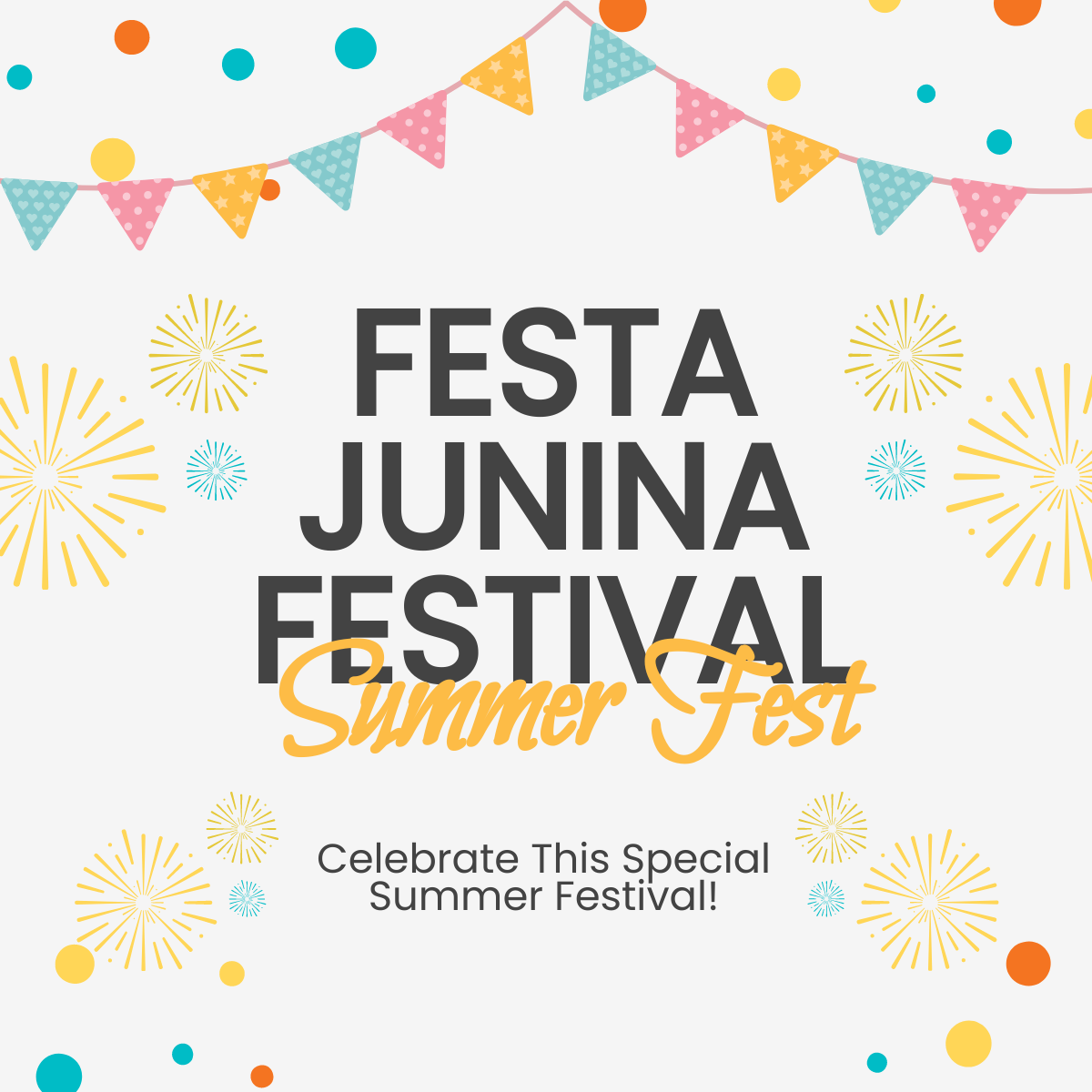 Festa Junina Festival Linkedin Post Template