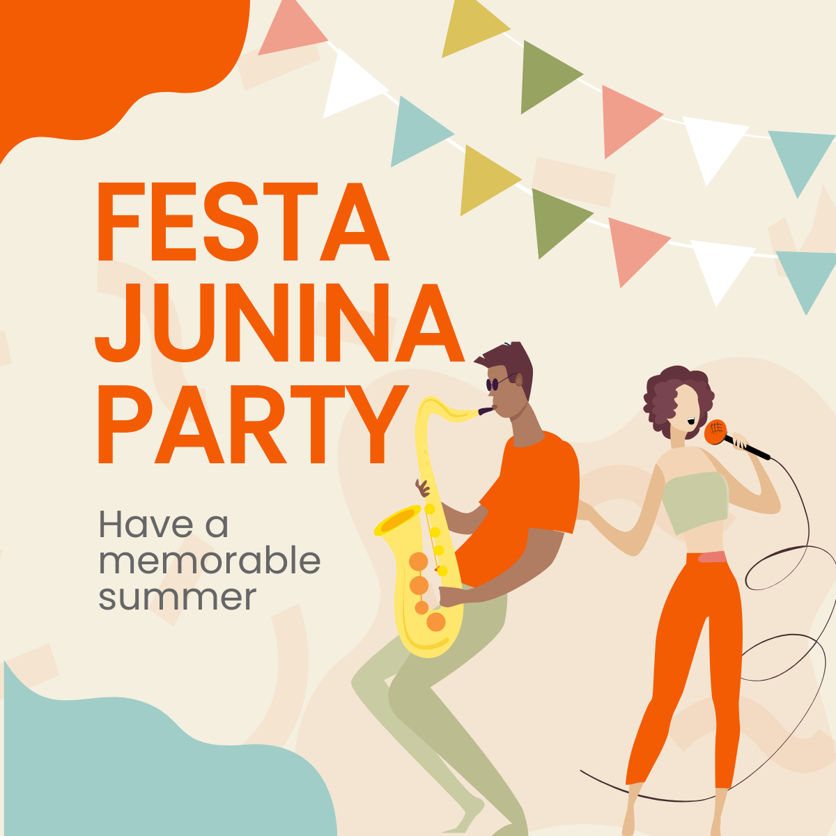 Festa Junina Party Linkedin Post Template