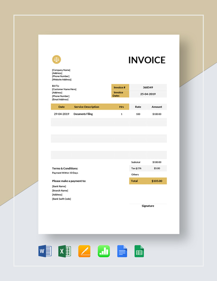 6 notary invoice templates  pdf word  free  premium