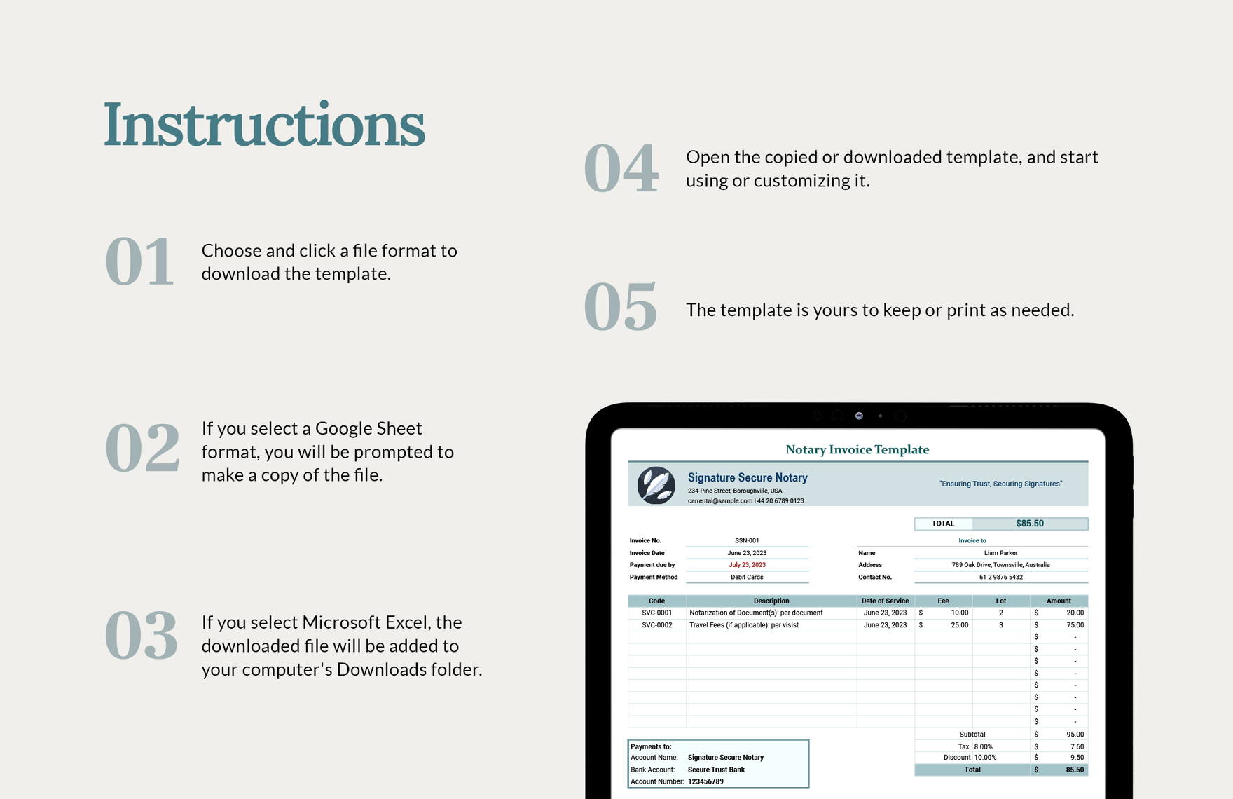 Notary Invoice Template