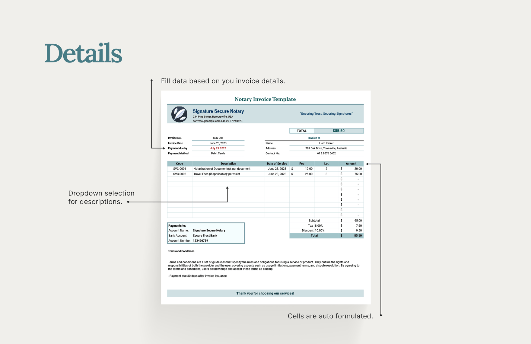 Notary Invoice Template