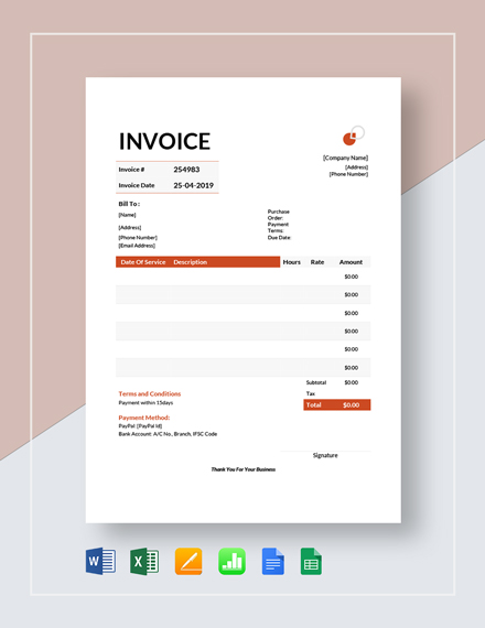 invoice template with payment terms