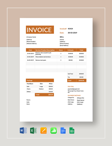 10+ Carpenter Invoice Templates - Free Sample, Example Format Download