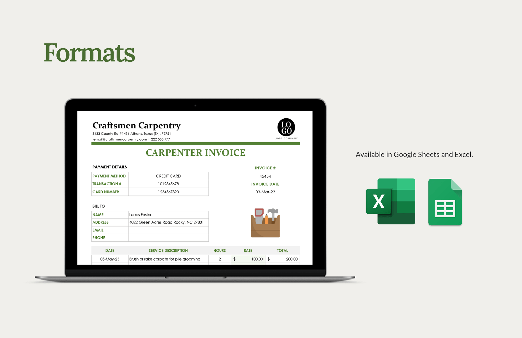 Carpenter Invoice Template