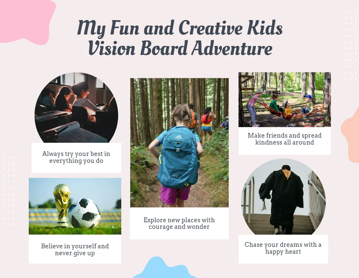 Free Vision Board For Kids Template to Edit Online