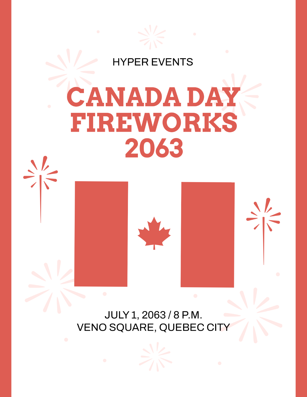 Free Canada Day Fireworks Flyer Template
