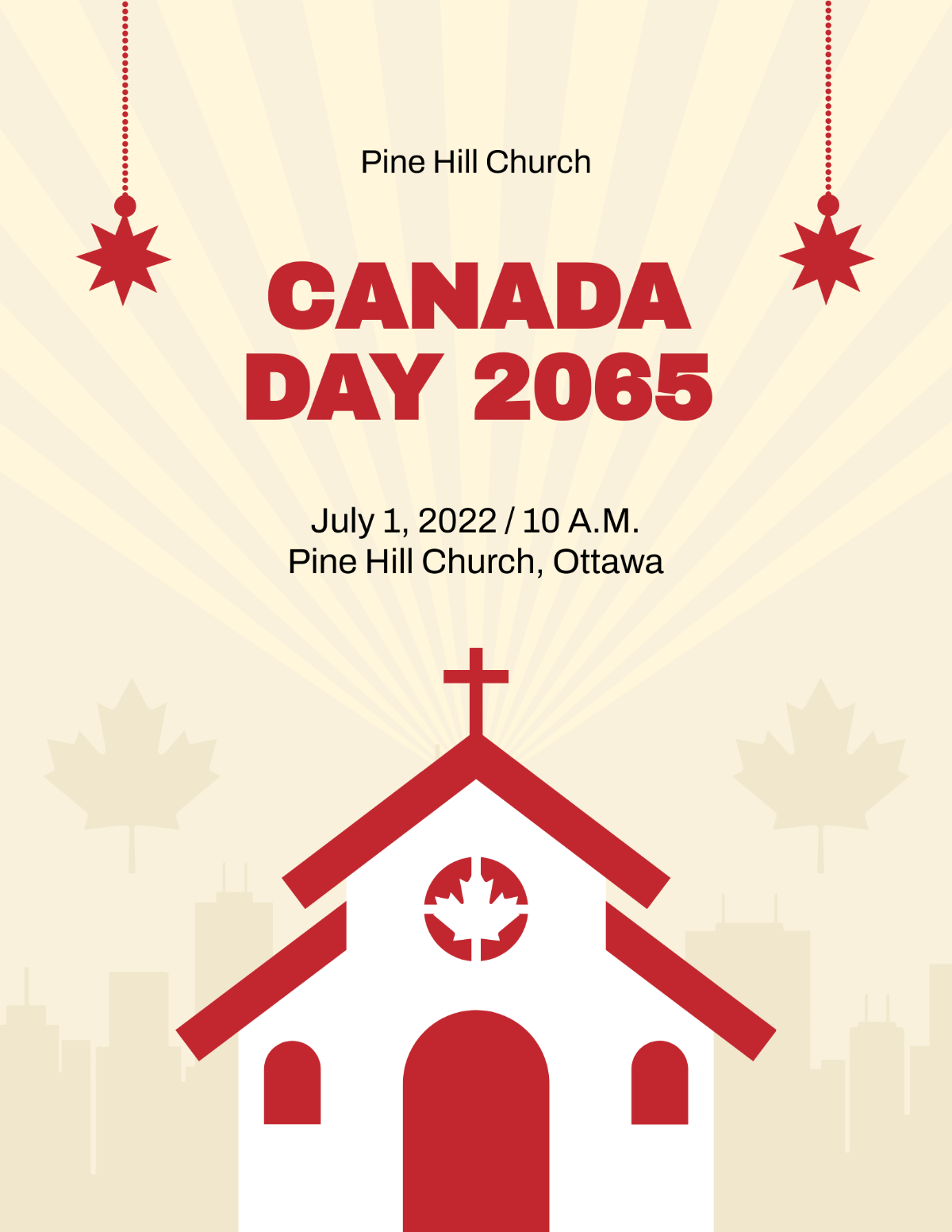 Free Canada Day Church Flyer Template