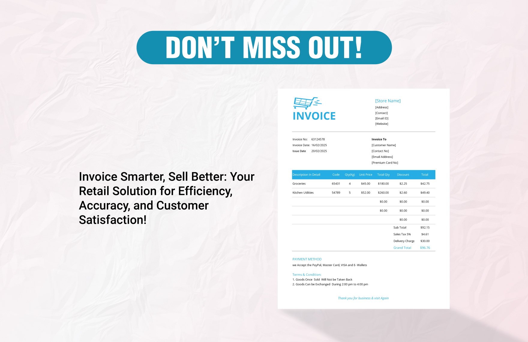 Retail Store Invoice Template