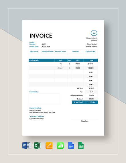 small business invoice template 8 free word pdf format