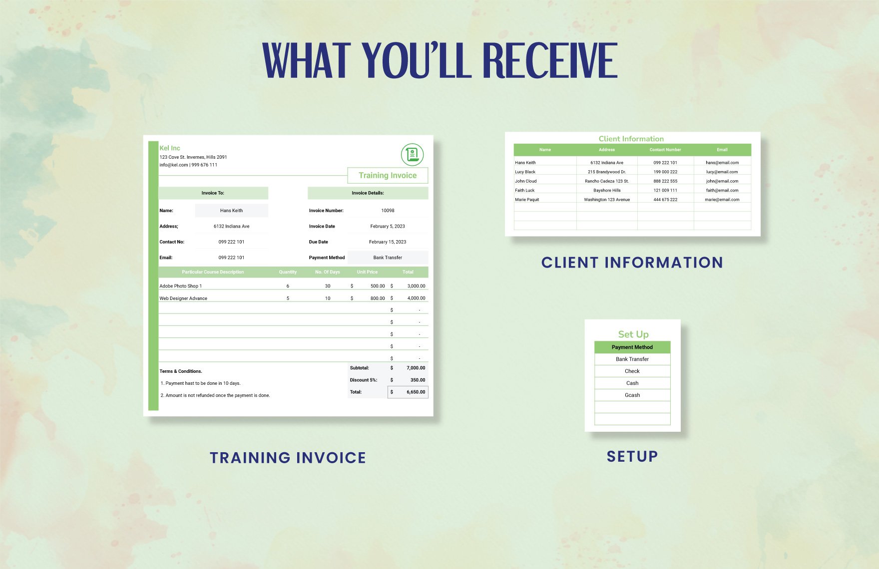 Training Invoice Template