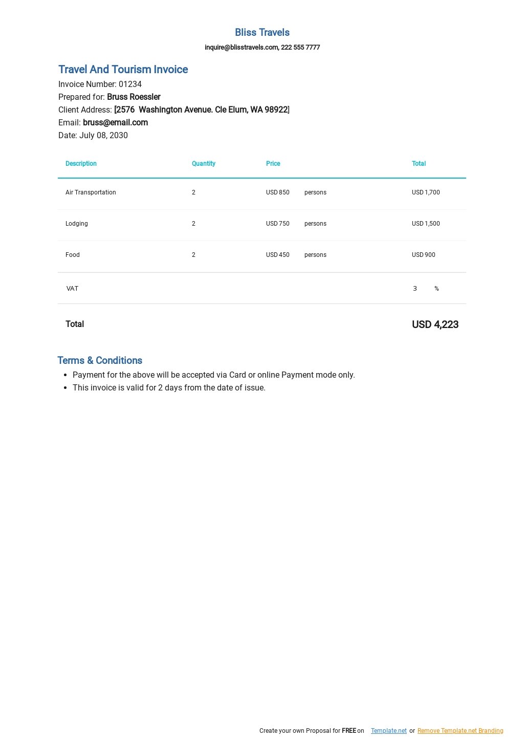 Travel And Tourism Invoice Template.jpe