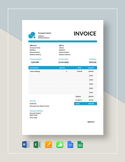 educational consultant invoice