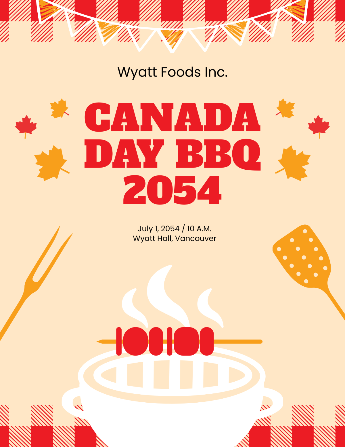 Canada Day Bbq Flyers Template - Edit Online & Download